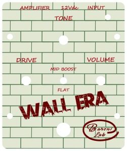 The Wall Era has controls for Drive, Tone and Volume, as well as a 'Mid Boost' switch